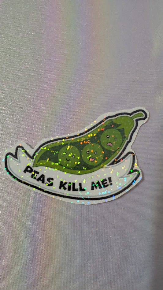 Peas Kill Me sewer slide sticker