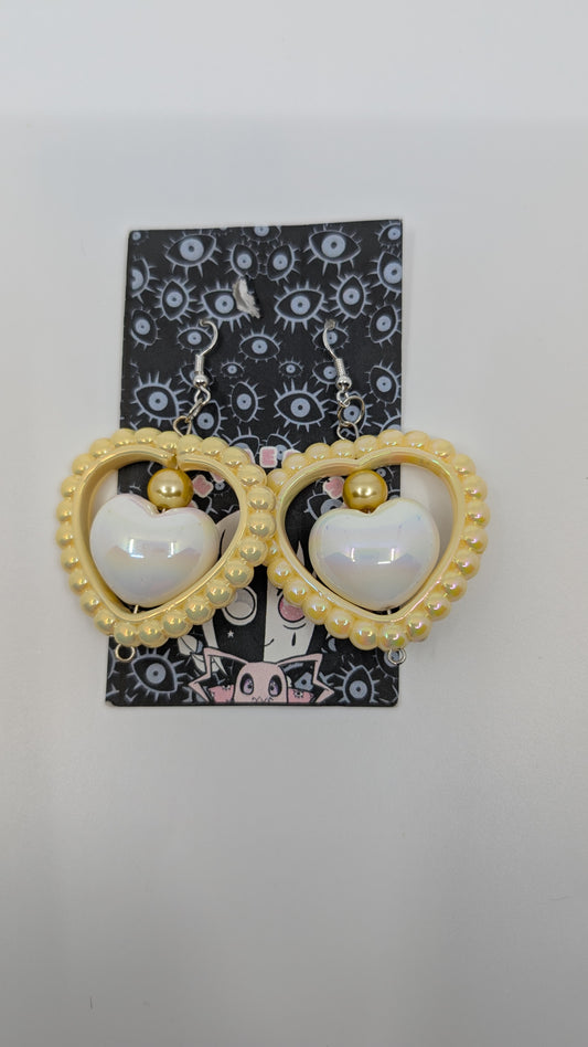 Egg Yolk Yellow Heart Earrings