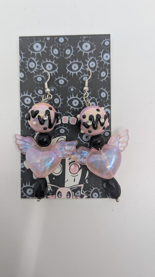 Black and Pink Premium Earrings