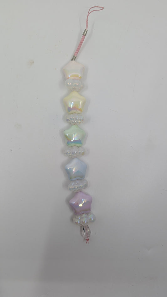 Cloudy Stars Pastel Rainbow Phone Charm