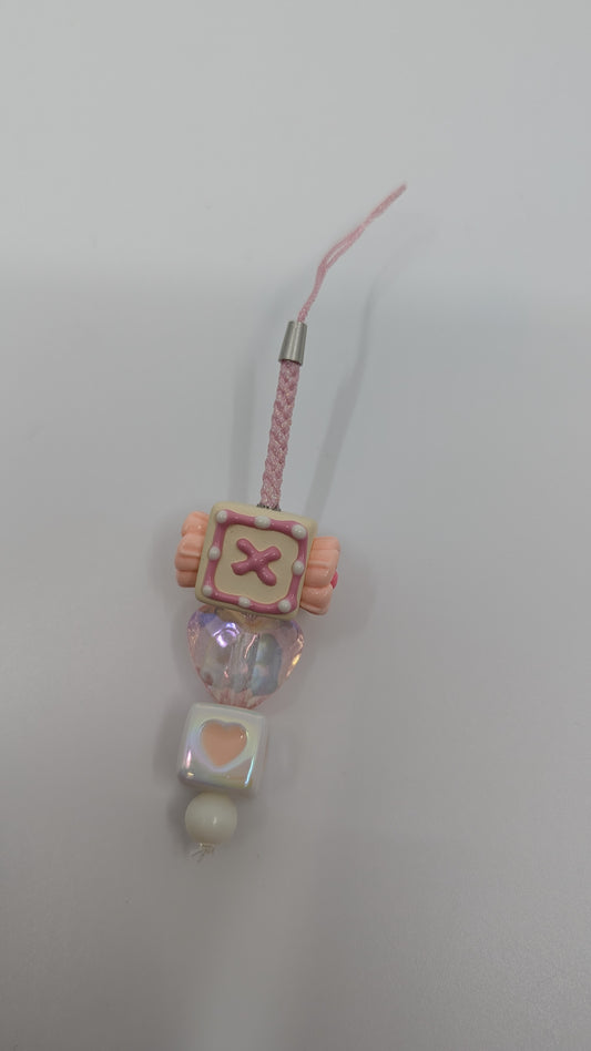 Creamy Pink Mini Phone Charm