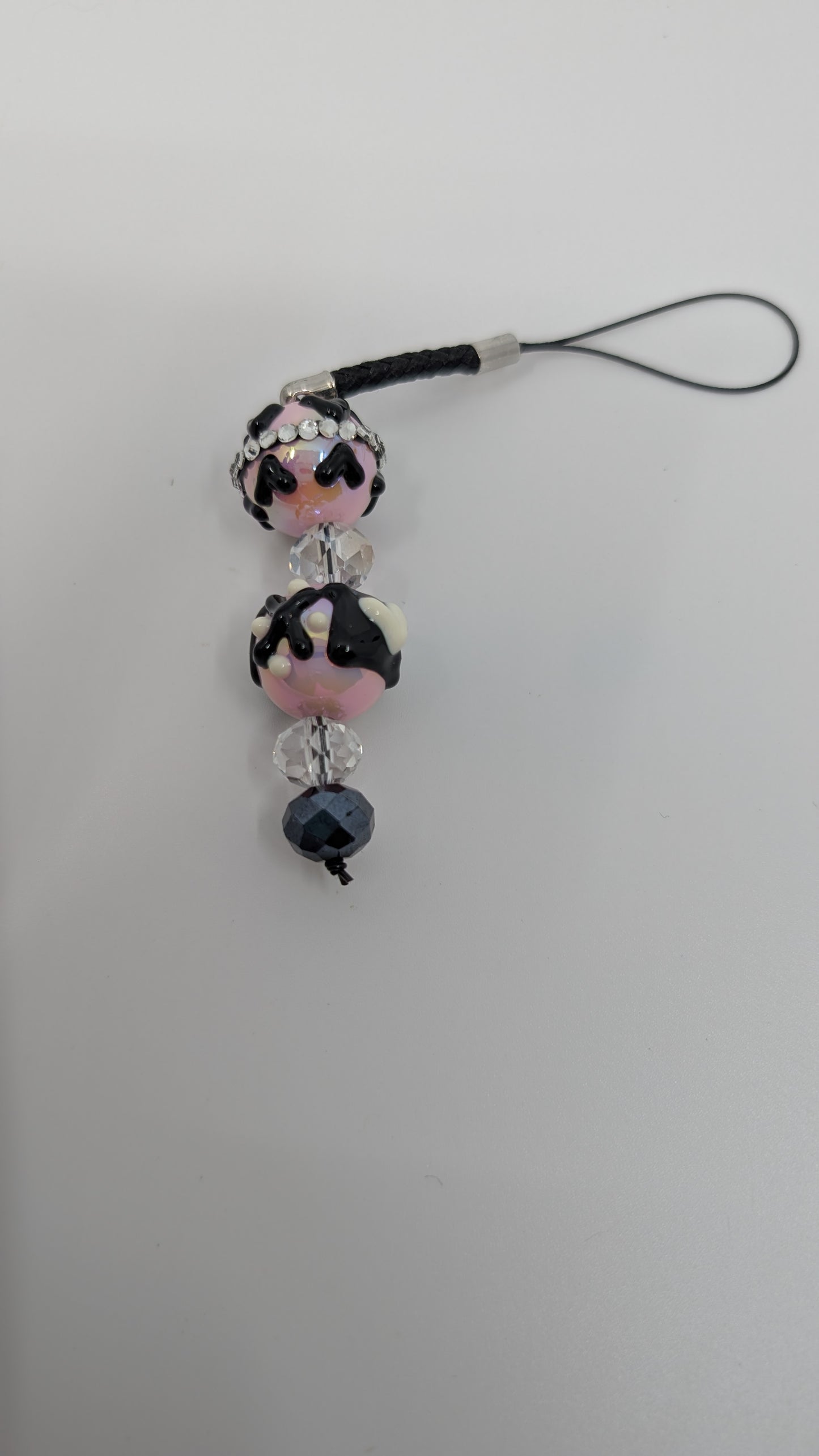 Black and Pink Mini Phone Charm