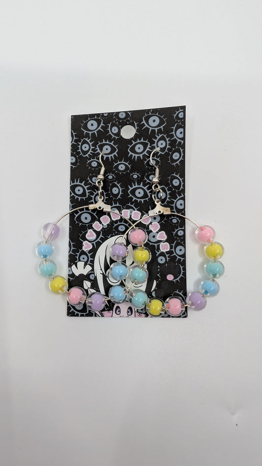 Pastel Rainbow Hoop Earrings