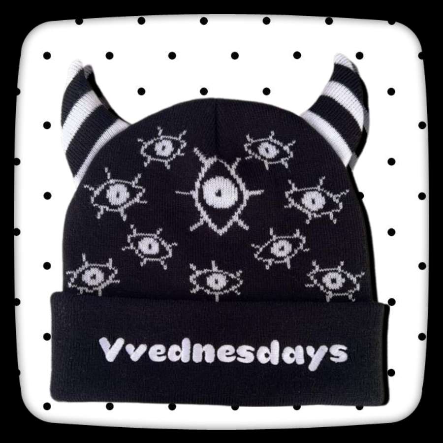 Vvednesdays Valentina Eye Balls Gothic Beanie